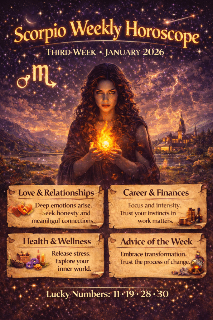 Scorpio weekly horoscope third week Jan 2026